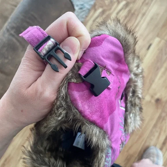 3M Thinsulate Pink and Brown Fur Kids Hat real tree camo - Picture 7 of 10